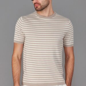 Mens Ultra Fine Cotton Knitted Breton T-Shirt