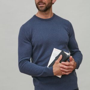 Mens Lightweight Merino Cashmere Crew Neck Jumper